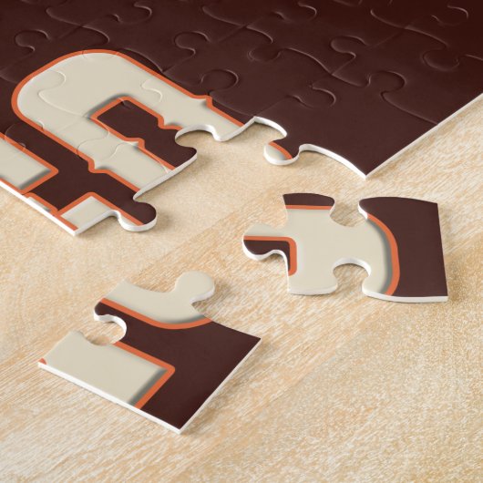 カスタマイズ可能な名前ウエスタンカウボーイブルライダーロデオ ジグソーパズル (側面)