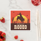 カスタマイズ可能な名前ウエスタンカウボーイブルライダーロデオ スタンダードカクテルナプキン (インサイチュ)