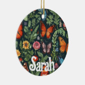 カスタマイズ可能な名前ガーデンオーナメント – 蝶 セラミックオーナメント (右)