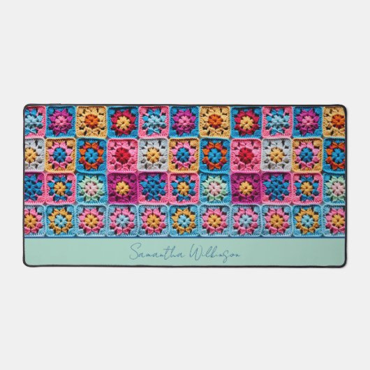 カスタマイズ可能な名前クロチェットグラニースクエア デスクマット (正面)