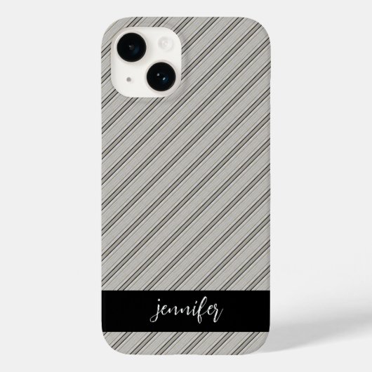 カスタマイズ可能な名前シームレスな木目パターン Case-Mate iPhoneケース (裏面)