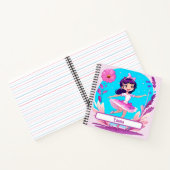 カスタマイズ可能な名前タグ付き可愛いバレリーナノートブック ノートブック (内部)