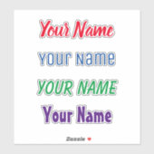 カスタマイズ可能な名前デカール4種類 シール (シート)