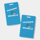 カスタマイズ可能な名前ナース バッジ (正面＆裏面)