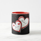 カスタマイズ可能な名前バレンタインデーハートマグカップ マグカップ (中央)