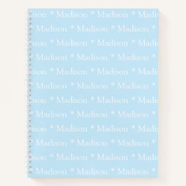 カスタマイズ可能な名前パターンライトブルーレシピ ノートブック