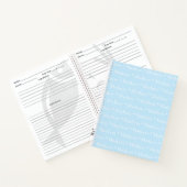 カスタマイズ可能な名前パターンライトブルーレシピ ノートブック (内部)