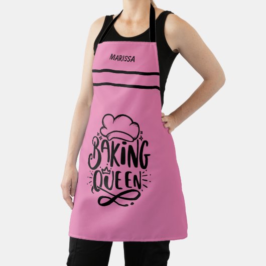 カスタマイズ可能な名前ベーキングクイーン エプロン (インサイチュ)