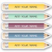 カスタマイズ可能な名前ペンシルカスタムステッカー付きビニール シール (正面)