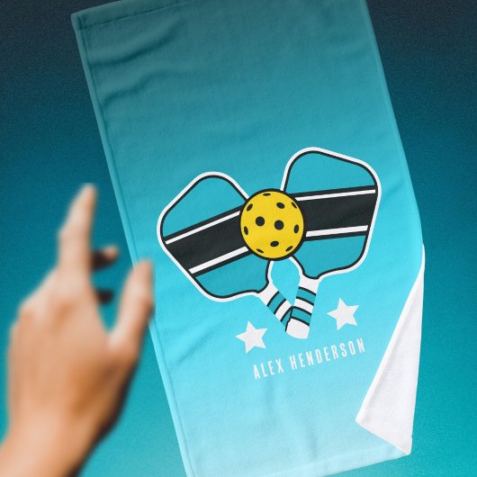 カスタマイズ可能な名前ミントピックボールパドル ハンドタオル