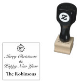 カスタマイズ可能な名前メリークリスマス&ハッピーニューイヤー ラバースタンプ (押印)