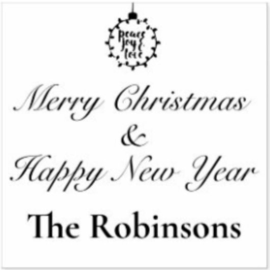 カスタマイズ可能な名前メリークリスマス&ハッピーニューイヤー ラバースタンプ