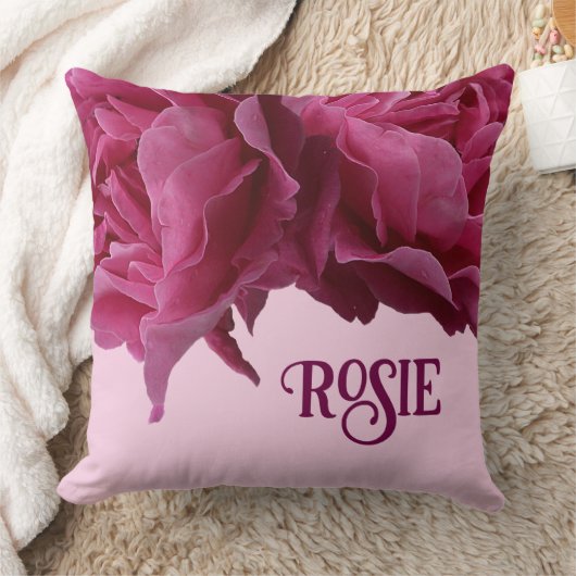 カスタマイズ可能な名前ロージーかわいらしピンク抽象芸術かわいい クッション (ブランケット)
