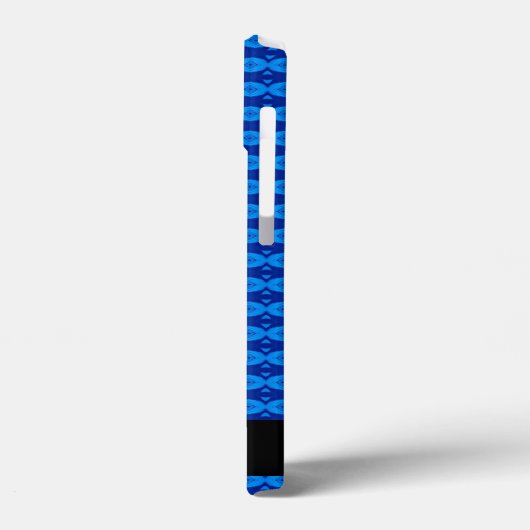 カスタマイズ可能な名前抽象芸術の青いパターン Case-Mate iPhoneケース (裏面 / 左)