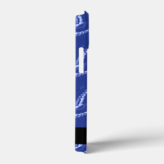 カスタマイズ可能な名前抽象芸術の青い波のパターン Case-Mate iPhoneケース (裏面 / 右)