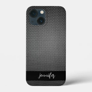 カスタマイズ可能な名前抽象芸術グリッドテクスチャ iPhone 13 MINIケース