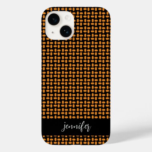 カスタマイズ可能な名前抽象芸術黄色のパターン Case-Mate iPhoneケース (裏面)