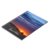 カスタマイズ可能な名前海恋人ビーチサンセットロマンス ノートブック (左側)