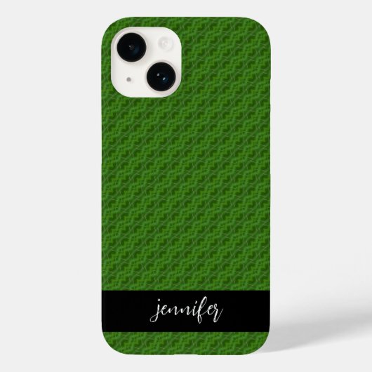 カスタマイズ可能な名前緑の花パターン Case-Mate iPhoneケース (裏面)
