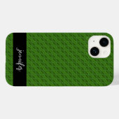 カスタマイズ可能な名前緑の花パターン Case-Mate iPhoneケース (裏面 (横))