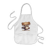カスタマイズ可能な名前記号を持つ太いアライグマ 子供用エプロン (正面)