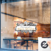 カスタマイズ可能な名前金ゴールドバラシックモノグラムラグジュアリー ウィンドウサイン (カフェ窓)