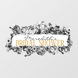 カスタマイズ可能な名前金ゴールドバラシックモノグラムラグジュアリー ウィンドウサイン