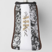 カスタマイズ可能な名前金ゴールドバラシックモノグラムラグジュアリー ゴルフヘッドカバー (回転90)