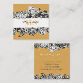 カスタマイズ可能な名前金ゴールドバラシックモノグラムラグジュアリー スクエア名刺 (正面/裏面)