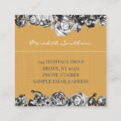 カスタマイズ可能な名前金ゴールドバラシックモノグラムラグジュアリー スクエア名刺 (裏面)