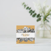 カスタマイズ可能な名前金ゴールドバラシックモノグラムラグジュアリー スクエア名刺 (スタンド正面)