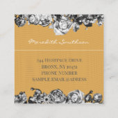 カスタマイズ可能な名前金ゴールドバラシックモノグラムラグジュアリー スクエア名刺 (裏面)