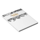 カスタマイズ可能な名前金ゴールドバラシックモノグラムラグジュアリー ノートパッド (アングル)