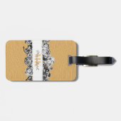 カスタマイズ可能な名前金ゴールドバラシックモノグラムラグジュアリー ラゲッジタグ (裏面横)