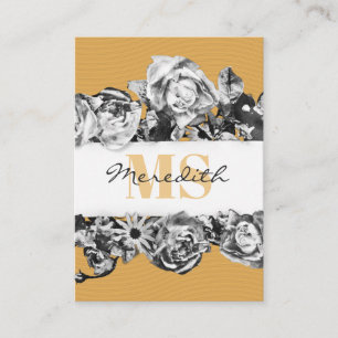 カスタマイズ可能な名前金ゴールドバラシックモノグラムラグジュアリー 名刺