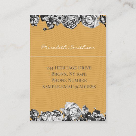 カスタマイズ可能な名前金ゴールドバラシックモノグラムラグジュアリー 名刺 (裏面)