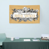 カスタマイズ可能な名前金ゴールドバラシックモノグラムラグジュアリー 横断幕 (トレードショー)