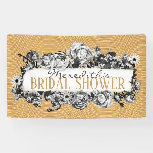 カスタマイズ可能な名前金ゴールドバラシックモノグラムラグジュアリー 横断幕 (横)