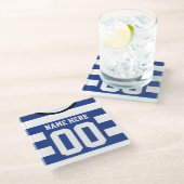 カスタマイズ可能な名前&ナンバーサッカージャージーコースター ガラスコースター (アングル)