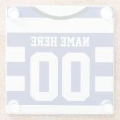 カスタマイズ可能な名前&ナンバーサッカージャージーコースター ガラスコースター (裏面)