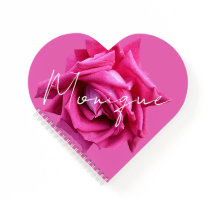 カスタマイズ可能な名前 モニーク フラワープリントの可愛いピンクのバラ