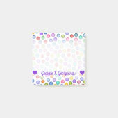 カスタマイズ可能な名前; 多くのカラフルの円のノート ポストイット (正面)