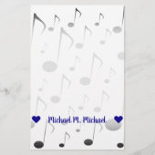 カスタマイズ可能な名前; 多くの音符パターン 便箋 (正面)