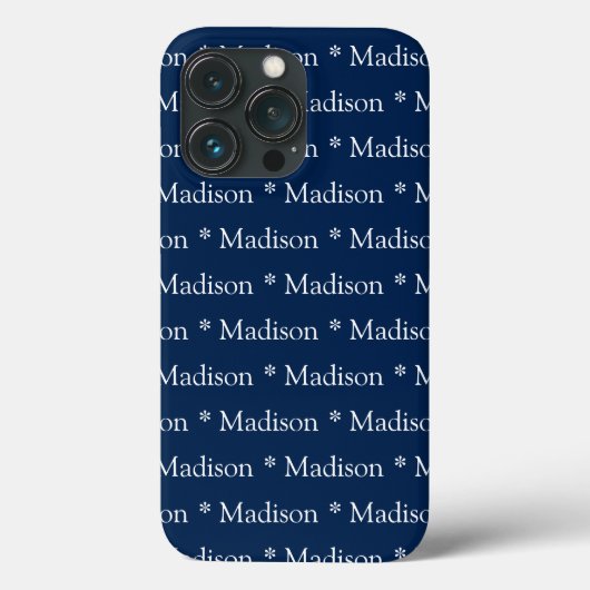 カスタマイズ可能な名前、文字、パターンnavy blue white Case-Mate iPhoneケース (裏面)