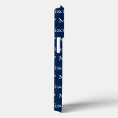 カスタマイズ可能な名前、文字、パターンnavy blue white Case-Mate iPhoneケース (裏面 / 右)