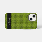 カスタマイズ可能な名前 水滴模様の草 iPhoneケース (裏面横)