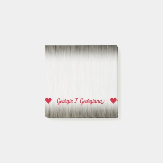 カスタマイズ可能な名前; 素朴でフェイクな木製の一見パターン ポストイット (正面)