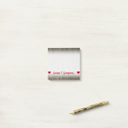 カスタマイズ可能な名前; 素朴でフェイクな木製の一見パターン ポストイット (デスク上)