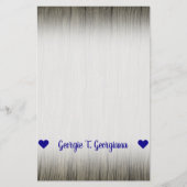 カスタマイズ可能な名前; 素朴でフェイクな木製の一見パターン 便箋 (正面)