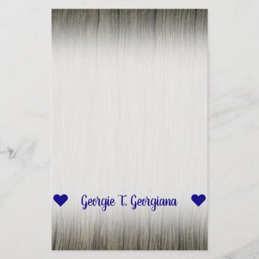 カスタマイズ可能な名前; 素朴でフェイクな木製の一見パターン 便箋 (正面)